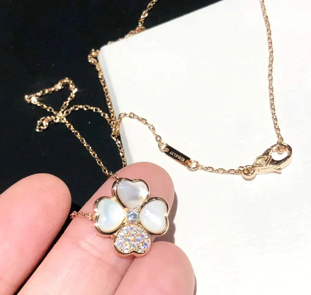 ¡®Veyra Jewelry¡¯CLOVER MOP DIAMOND ROSE GOLD NECKLACE
