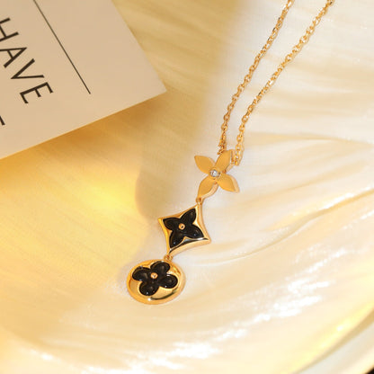 ¡®Veyra Jewelry¡¯STAR AND SUN ONYX PINK GOLD NECKLACE