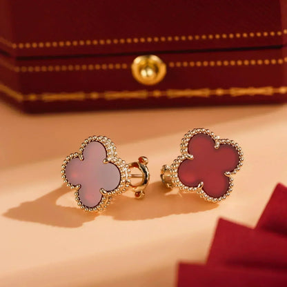 ¡®Veyra Jewelry¡¯CLOVER MEDIUM 1 MOTIFS CARNELIAN  EARRINGS