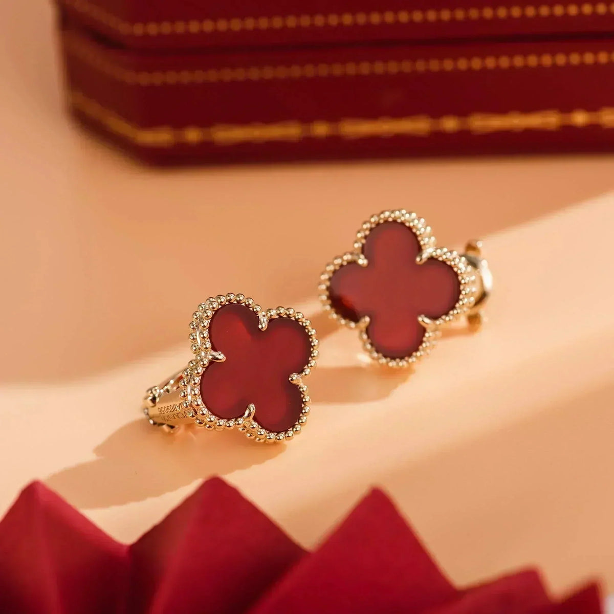 ¡®Veyra Jewelry¡¯CLOVER MEDIUM 1 MOTIFS CARNELIAN  EARRINGS