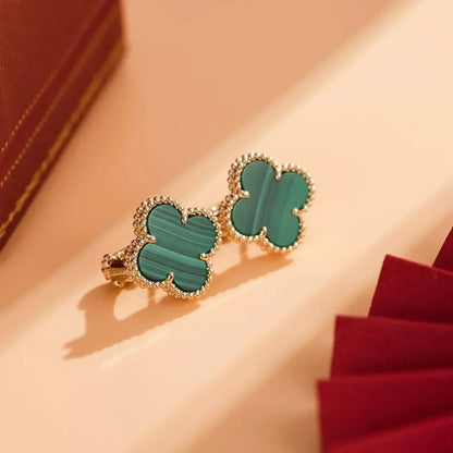 ¡®Veyra Jewelry¡¯CLOVER MEDIUM 1 MOTIFS MALACHITE  EARRINGS