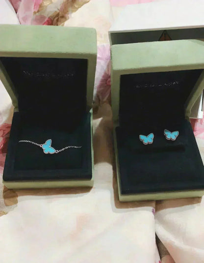 ¡®Veyra Jewelry¡¯BUTTERFLY TURQUOISE EARRINGS SILVER