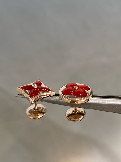 ¡®Veyra Jewelry¡¯STAR AND SUN PINK GOLD CARNELIAN STUD EARRINGS