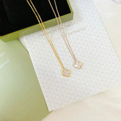 ¡®Veyra Jewelry¡¯CLOVER MINI 9.5MM WHITE MOTHER-OF-PEARL NECKLACE