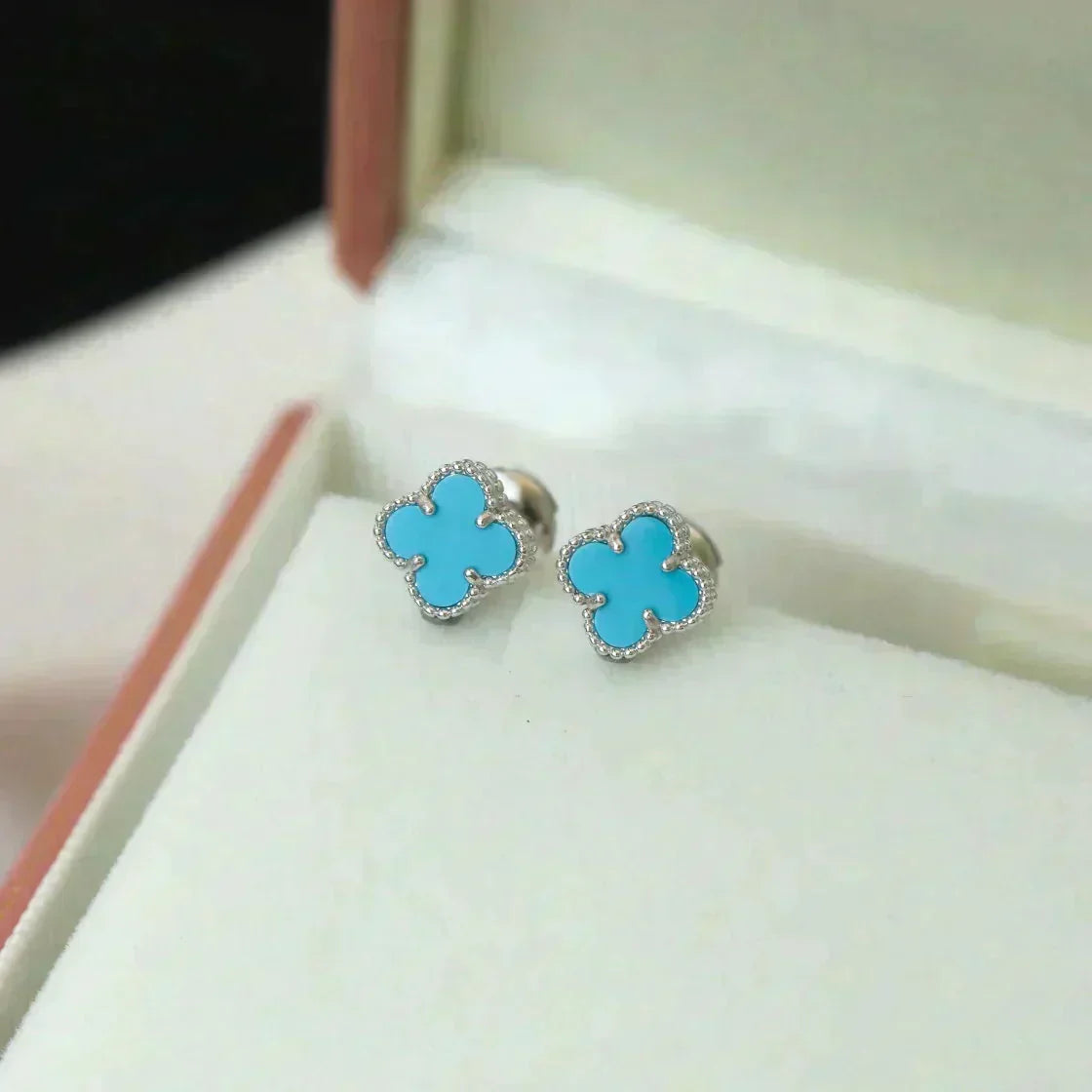 ¡®Veyra Jewelry¡¯CLOVER MINI 9.5MM ONYX STUD EARRINGS SILVER