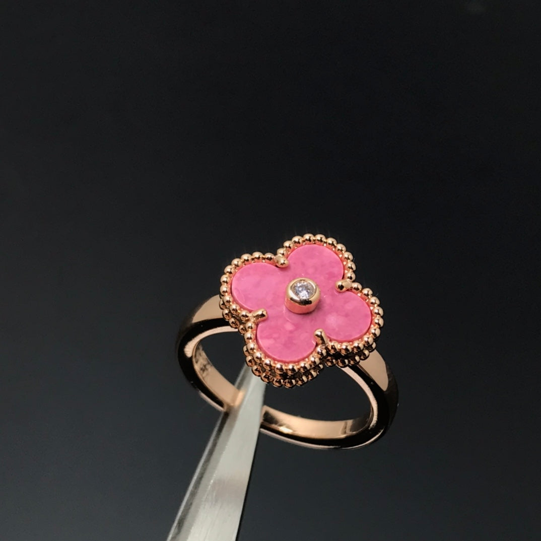 ¡®Veyra Jewelry¡¯CLOVER RHODONITE ROSE GOLD RING