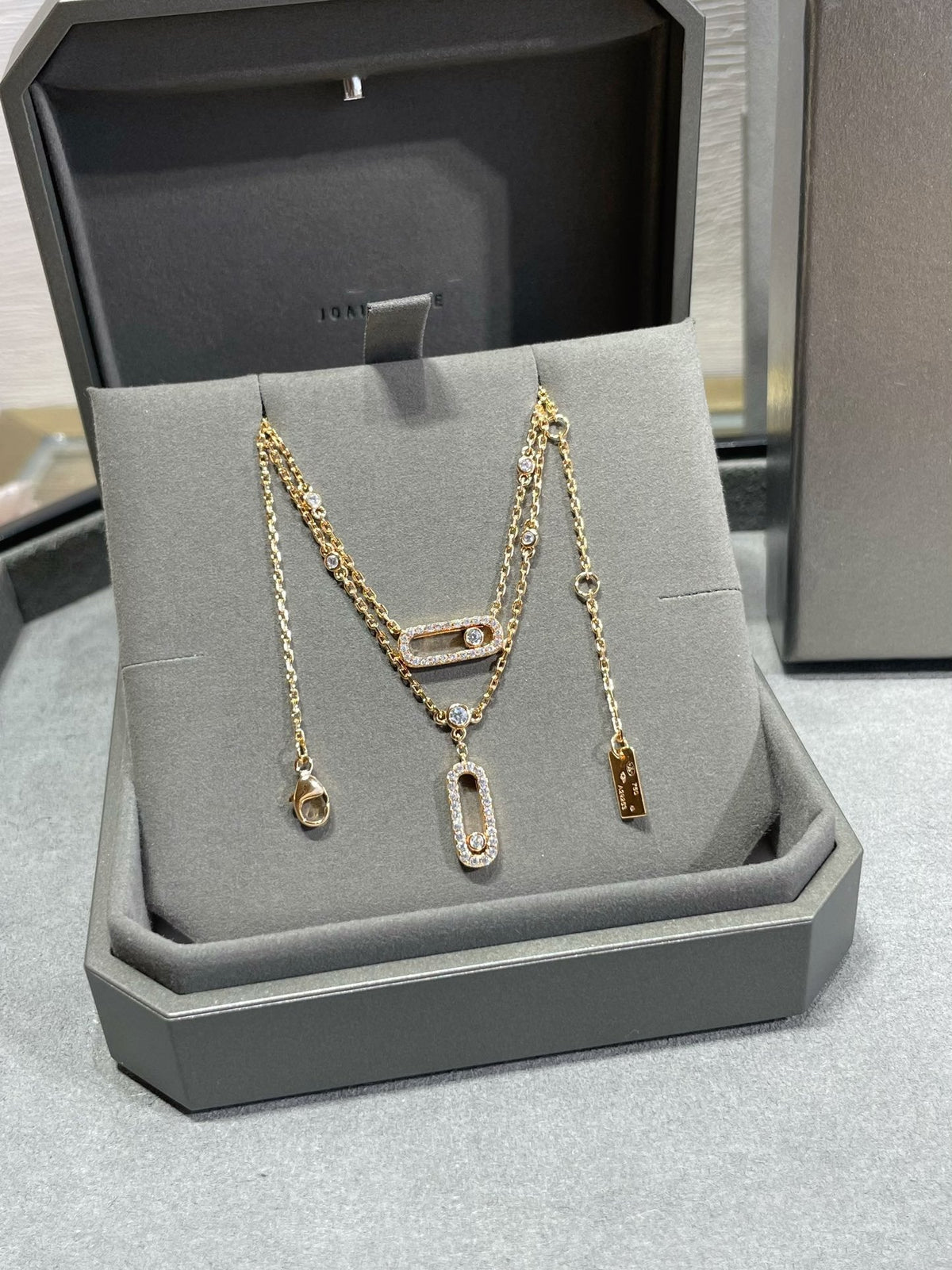 [Veyra Jewelry]MOVE 2 ROW DIAMOND NECKLACE