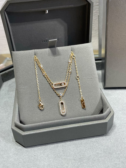 [Veyra Jewelry]MOVE 2 ROW DIAMOND NECKLACE