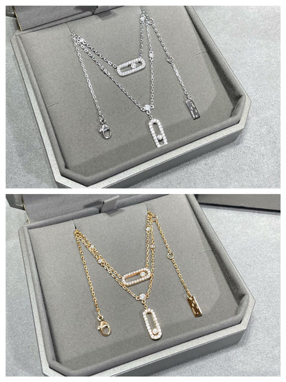 [Veyra Jewelry]MOVE 2 ROW DIAMOND NECKLACE