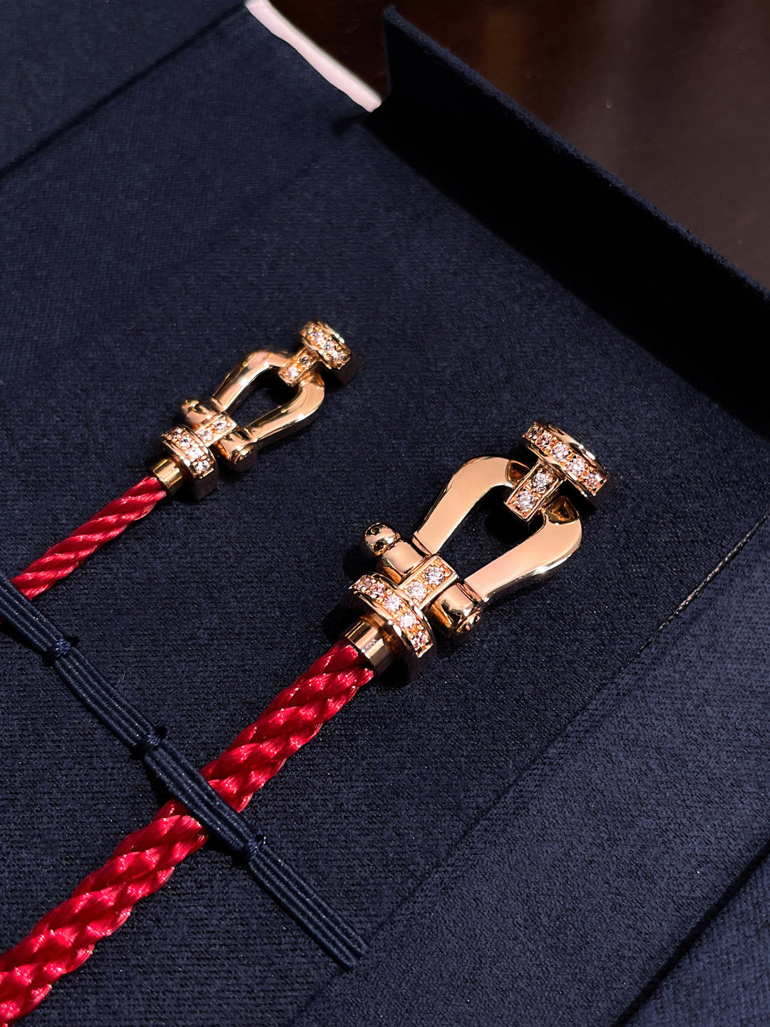 ¡®Veyra Jewelry¡¯FORCE 10 HALF DIAMOND PINK GOLD RED CORDERI LARGE AND MEDIUM MODEL