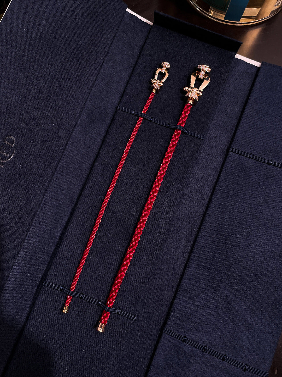 ¡®Veyra Jewelry¡¯FORCE 10 HALF DIAMOND PINK GOLD RED CORDERI LARGE AND MEDIUM MODEL
