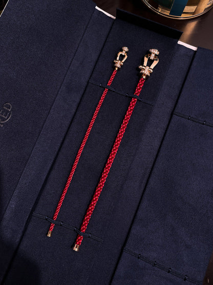 ¡®Veyra Jewelry¡¯FORCE 10 HALF DIAMOND PINK GOLD RED CORDERI LARGE AND MEDIUM MODEL