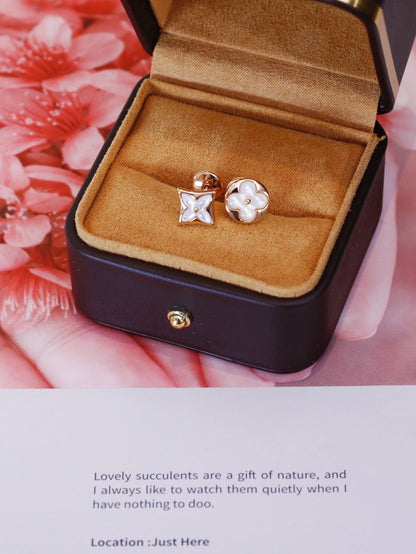 ¡®Veyra Jewelry¡¯STAR AND SUN PINK GOLD MOP STUD EARRINGS