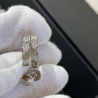 ¡®Veyra Jewelry¡¯LOVE DIAMOND SILVER HOOP EARRINGS