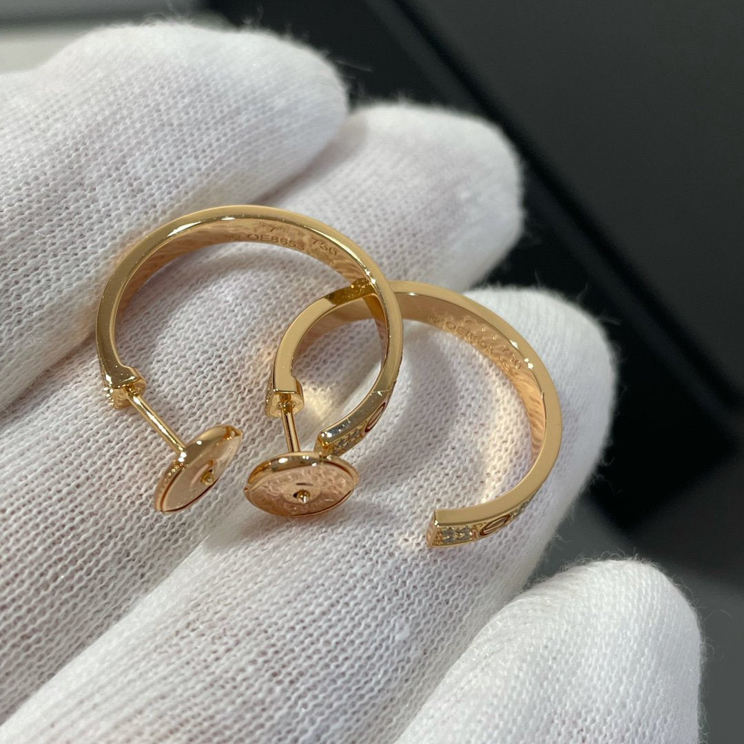 ¡®Veyra Jewelry¡¯LOVE DIAMOND PINK GOLD HOOP EARRINGS