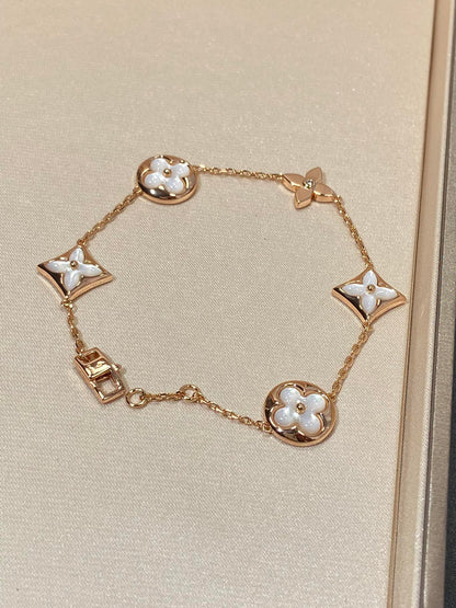 ¡®Veyra Jewelry¡¯STAR AND SUN 5 MOTIF MOP PINK GOLD BRACELET