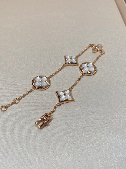 ¡®Veyra Jewelry¡¯STAR AND SUN 5 MOTIF MOP PINK GOLD BRACELET