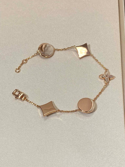 ¡®Veyra Jewelry¡¯STAR AND SUN 5 MOTIF MOP PINK GOLD BRACELET