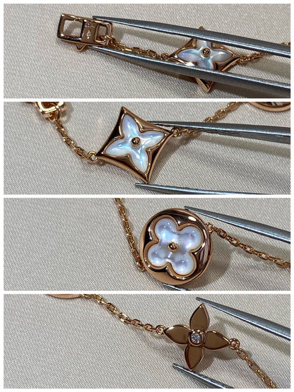 ¡®Veyra Jewelry¡¯STAR AND SUN 5 MOTIF MOP PINK GOLD BRACELET