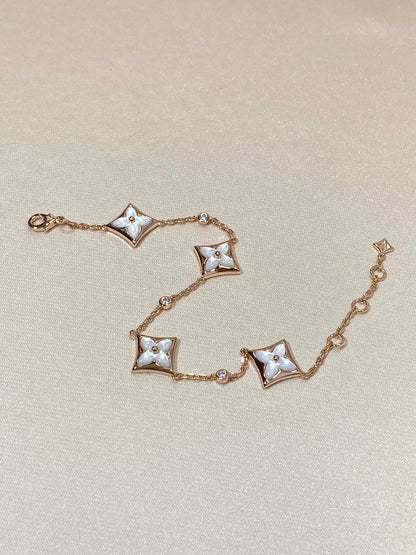¡®Veyra Jewelry¡¯STAR 4 MOTIF MOP DIAMOND PINK GOLD BRACELET