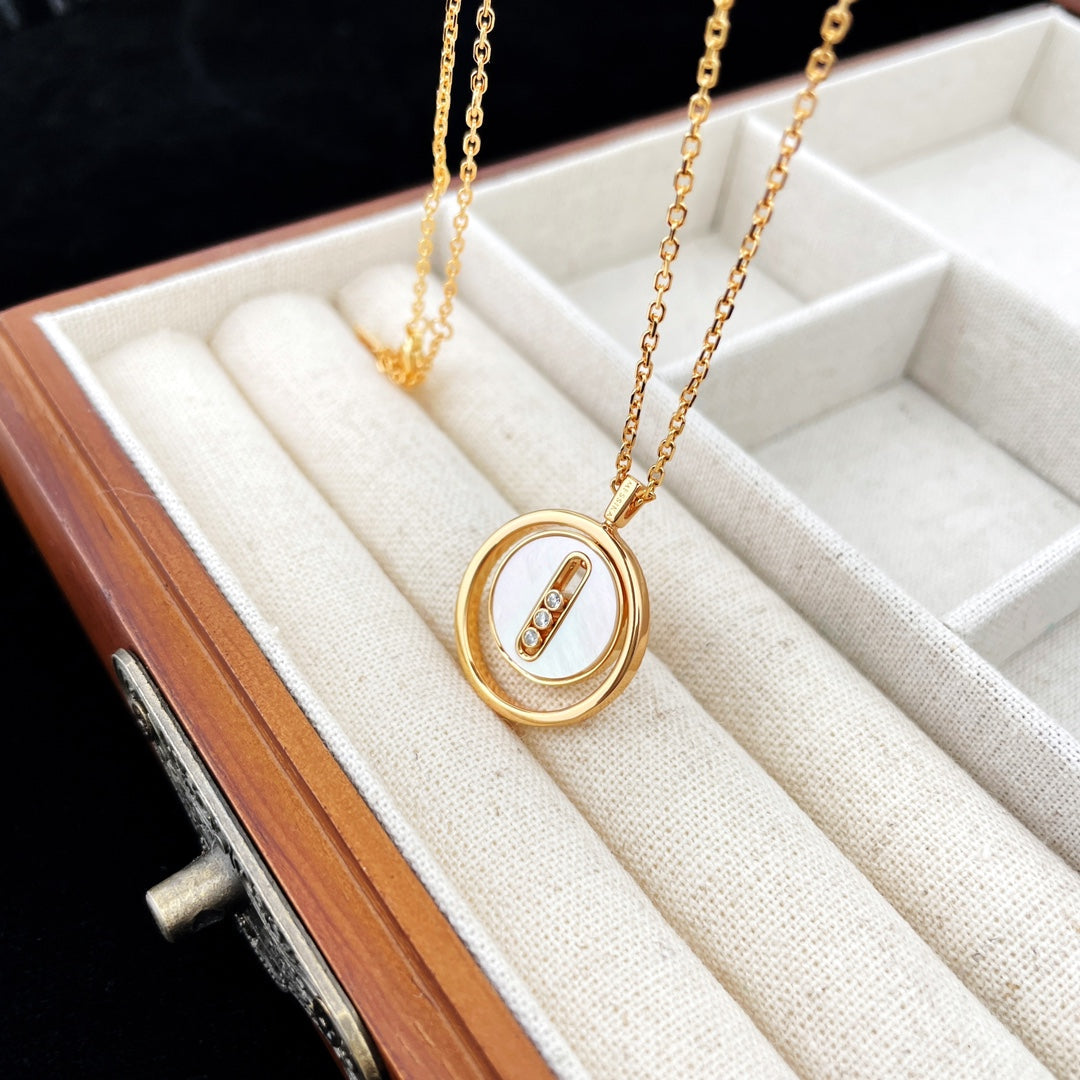[Veyra Jewelry]LUCKY MOVE MOP PINK GOLD NECKLACE