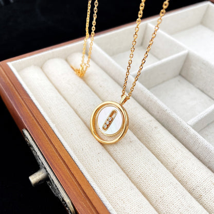 [Veyra Jewelry]LUCKY MOVE MOP PINK GOLD NECKLACE