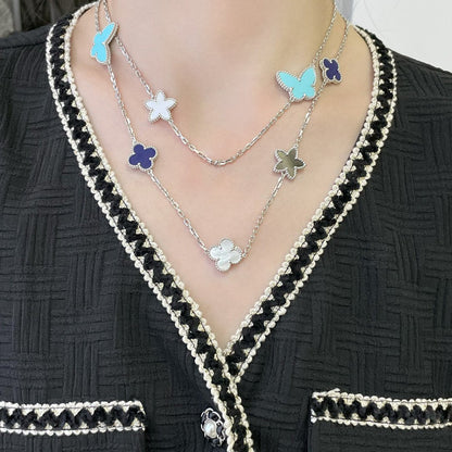 ¡®Veyra Jewelry¡¯LUCKY CLOVER SILVER 11 MOTIF NECKLACE
