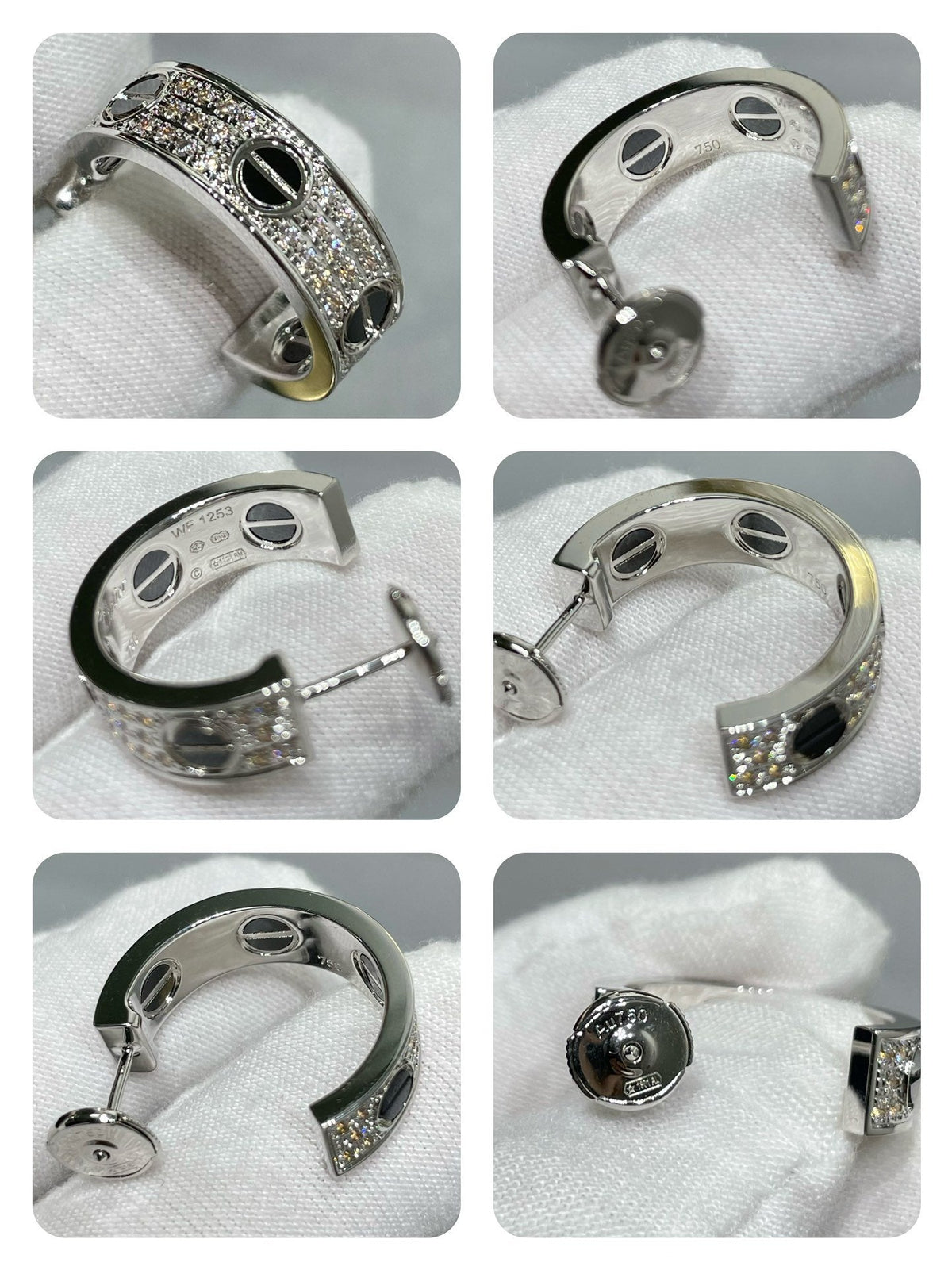 ¡®Veyra Jewelry¡¯LOVE CERAMIC DIAMOND PAVED SILVER EARRINGS