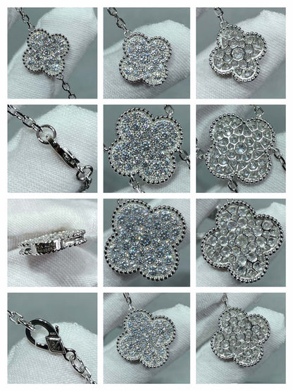 ¡®Veyra Jewelry¡¯CLOVER 6 MOTIF DIAMOND PAVED NECKLACE
