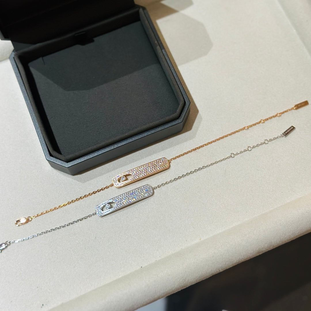 [Veyra Jewelry]MOVE CLASSIQUE DIAMOND PAVED BRACELET(Adjustable)