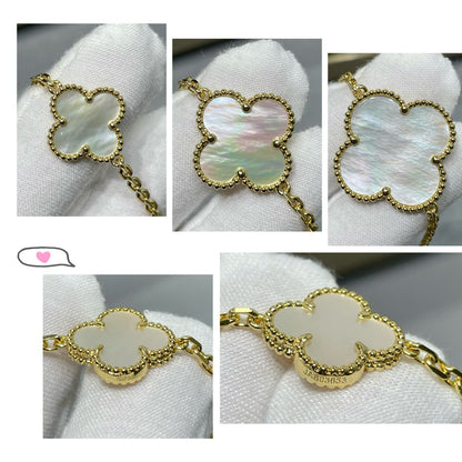 ¡®Veyra Jewelry¡¯CLOVER 16 MOTIF WHITE MOP GOLD NECKLACE