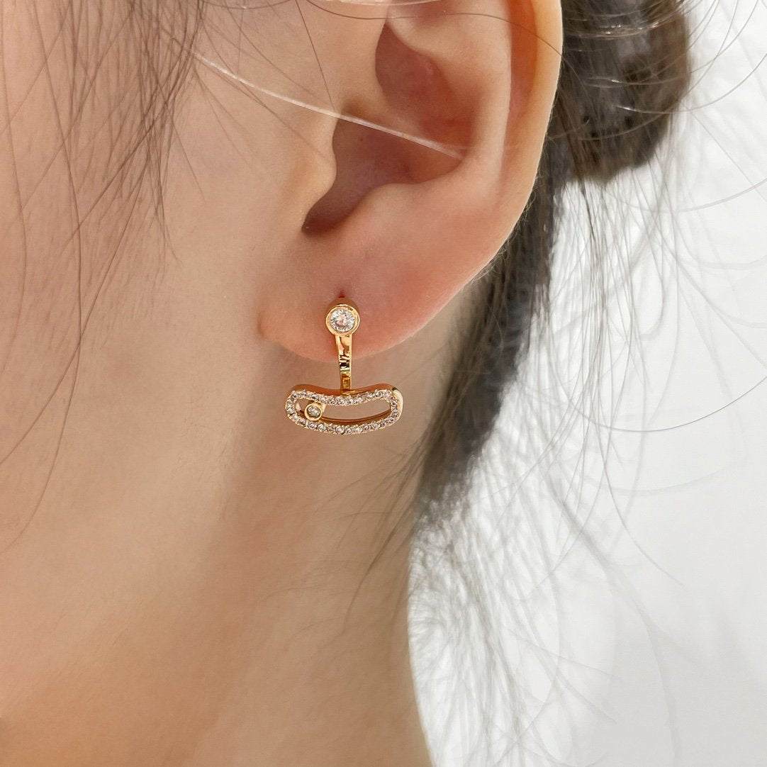 [Veyra Jewelry]MOVE UNO PINK GOLD DIAMOND EARRINGS