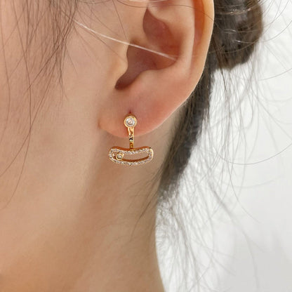 [Veyra Jewelry]MOVE UNO PINK GOLD DIAMOND EARRINGS