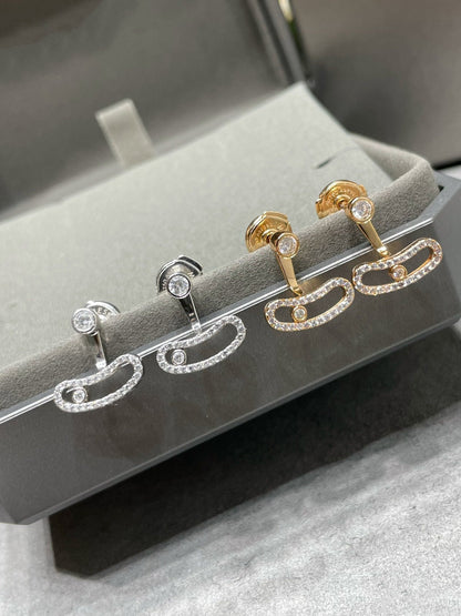 [Veyra Jewelry]MOVE UNO PINK GOLD DIAMOND EARRINGS