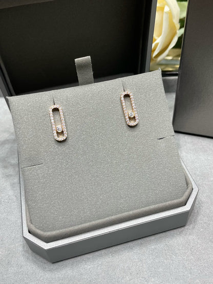 [Veyra Jewelry]MOVE UNO STUD DIAMOND PAVED EARRINGS