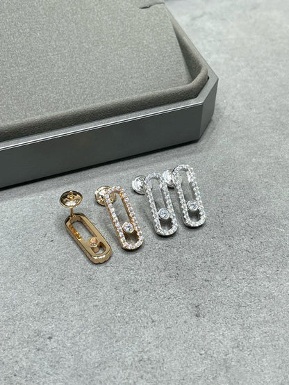 [Veyra Jewelry]MOVE UNO STUD DIAMOND PAVED EARRINGS