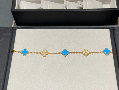 [Veyra Jewelry]New CLOVER 5 MOTIF BLUE AGATE BRACELET COLLECTION