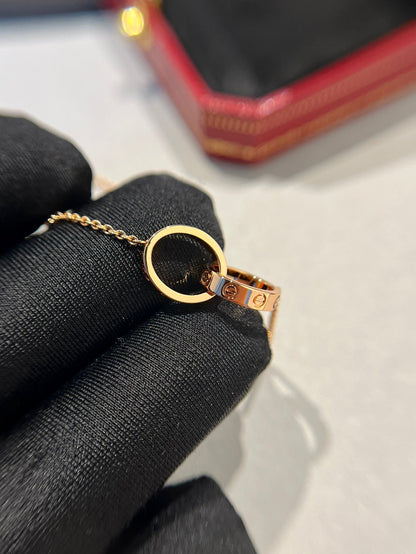 ¡®Veyra Jewelry¡¯LOVE NECKLACE DOUBLE RING PINK GOLD