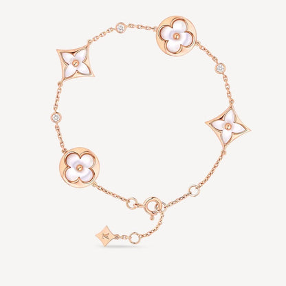 ¡®Veyra Jewelry¡¯STAR AND SUN 4 MOTIF WHITE MOP PINK GOLD BRACELET
