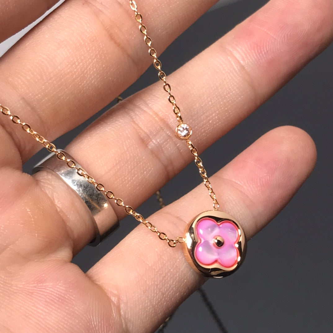 ¡®Veyra Jewelry¡¯COLOR BLOSSOM PINK MOP SUN GOLD NECKLACE