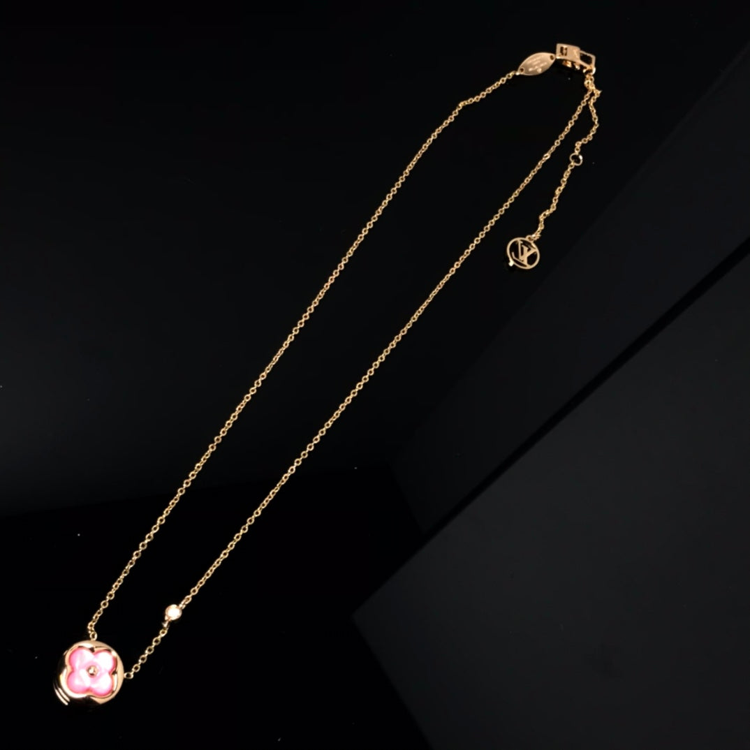 ¡®Veyra Jewelry¡¯COLOR BLOSSOM PINK MOP SUN GOLD NECKLACE