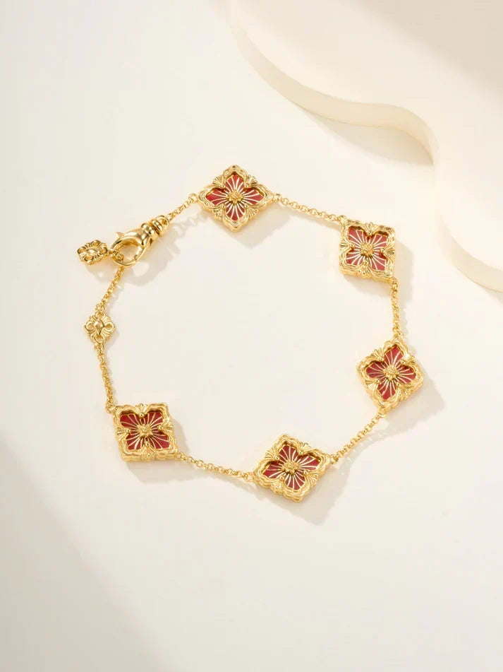 [Veyra Jewelry]B.C.L ENAMELED Five-Flower Bracelet£¨Various Colors)