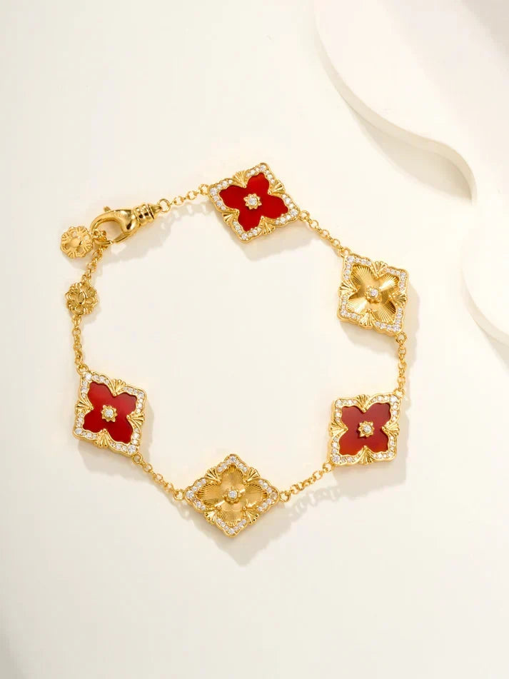 [Veyra Jewelry]B.C.L ENAMELED Five-Flower Bracelet£¨Various Colors) BIG SIZE