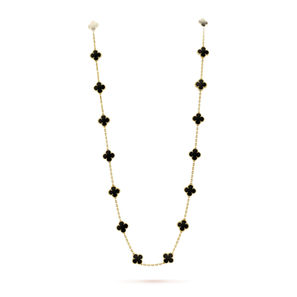 ¡®Veyra Jewelry¡¯CLOVER 20 MOTIFS ONYX NECKLACE