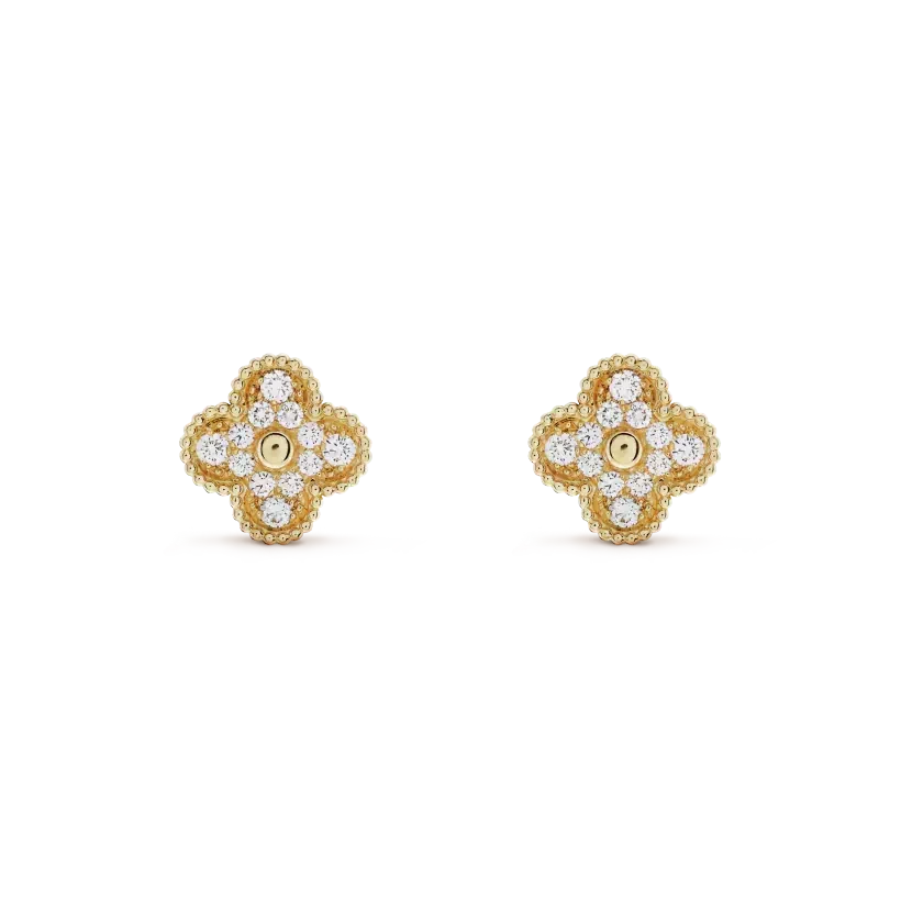 ¡®Veyra Jewelry¡¯CLOVER MEDIUM 1 MOTIFS FUll DIAMOND EARRINGS