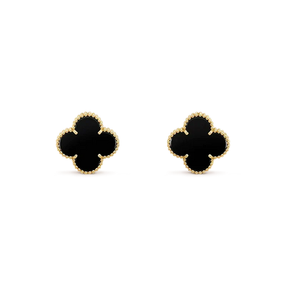 ¡®Veyra Jewelry¡¯CLOVER MEDIUM 1 MOTIFS  ONYX STUD EARRINGS
