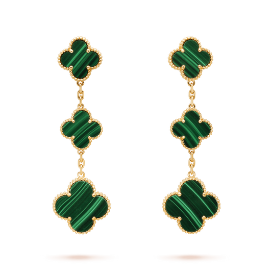 ¡®Veyra Jewelry¡¯CLOVER MALACHITE 3 MOTIFS GOLD