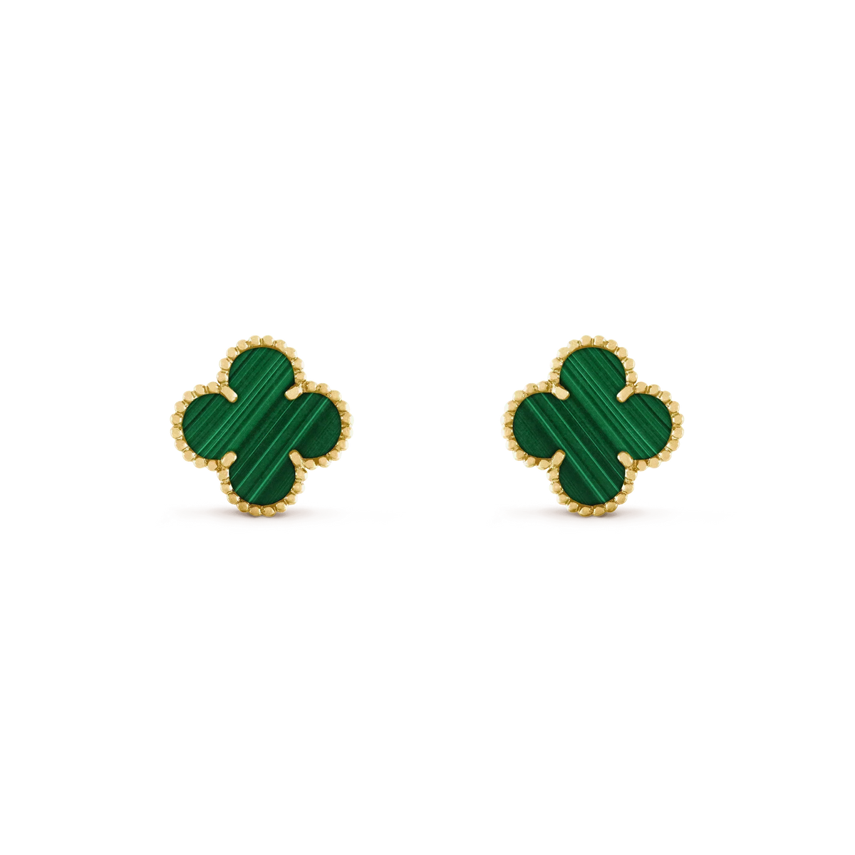 ¡®Veyra Jewelry¡¯CLOVER MEDIUM 1 MOTIFS MALACHITE  EARRINGS