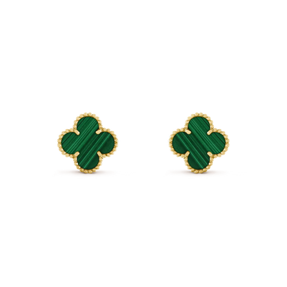 ¡®Veyra Jewelry¡¯CLOVER MEDIUM 1 MOTIFS MALACHITE  EARRINGS