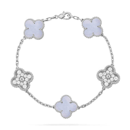 [Veyra Jewelry]New  CLOVER 5 MOTIF PURPLE CHALCEDONY BRACELET COLLECTION